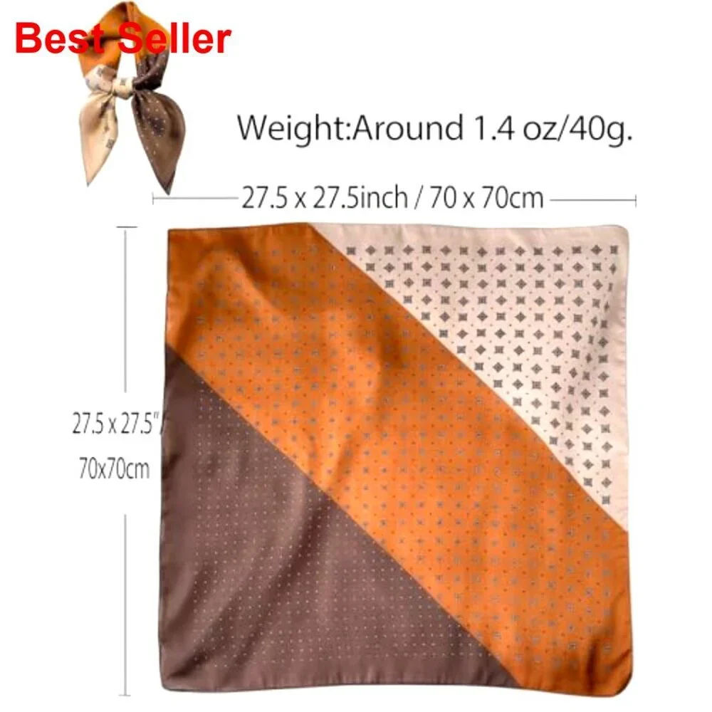 Lightweight Silk Satin Head Scarf for Women Fashion Accessory